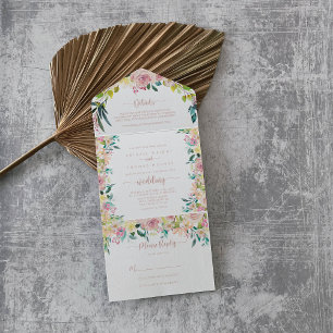 Casamento Floral Primavera rosa Dourado