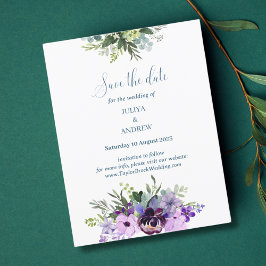 Casamento Floral Purple salve o cartão