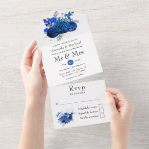 Casamento Floral Real Azul e Prata