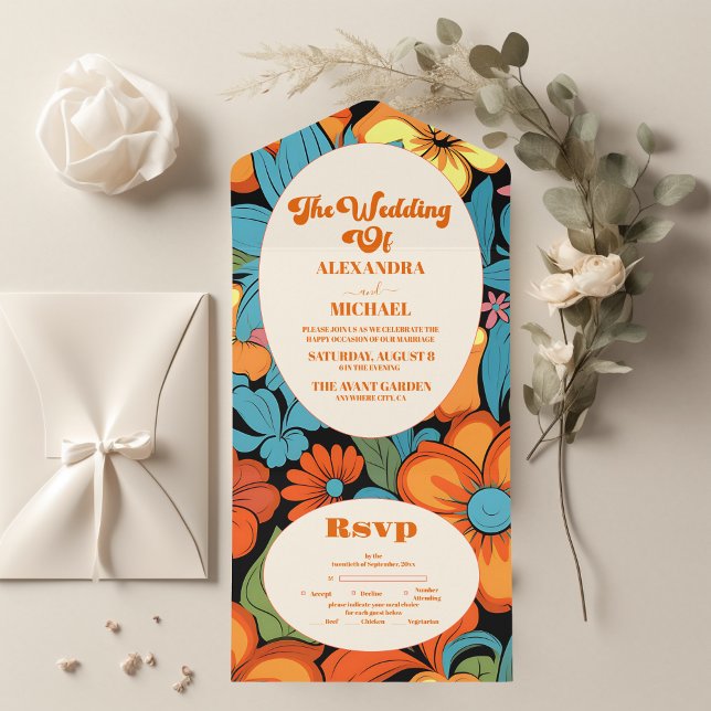 Casamento Floral Retro Boho dos Anos 70 (Criador carregado)
