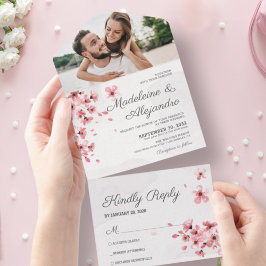 Casamento floral romântico de cereja rosa-chic