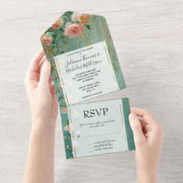 Casamento Floral Romântico do Blush Rosa do Teal B