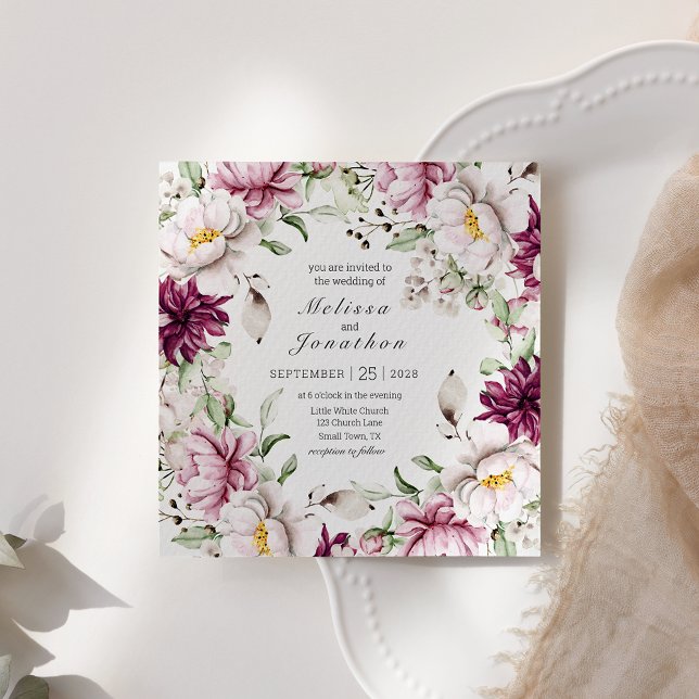 Casamento Floral Rosa Burgundy (Criador carregado)