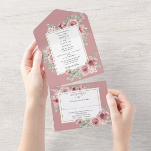 Casamento Floral Rosa Empoeirado Elegante Moderno