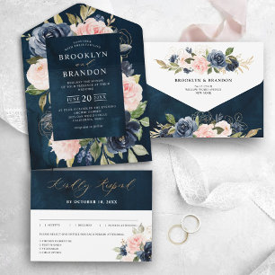 Casamento Floral Rosa-Rosa marinho Azul Penteado