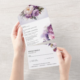 Casamento Floral Rosa-Rosa-Rosa-Blush-Púrpura