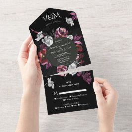 Casamento Floral Roxo Escuro Moody Elegante