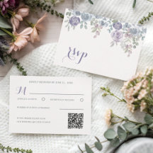 Casamento Floral Roxo Moderno RSVP