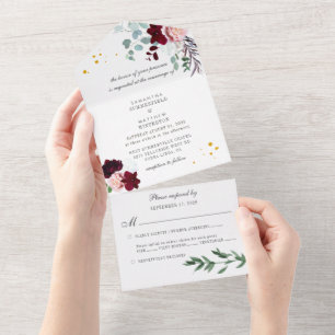 Casamento Floral Russo Eucalyptus Greenery Burgund