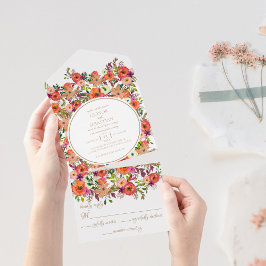 Casamento Floral Russo Tudo em Um Convite