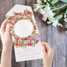 Casamento Floral Russo Tudo em Um Convite