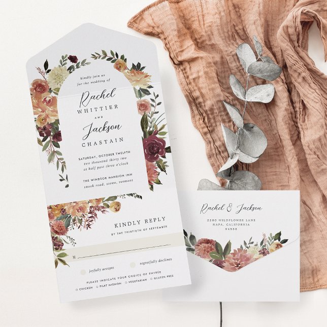 Casamento Floral Rustic Bloom Watercolor (Criador carregado)