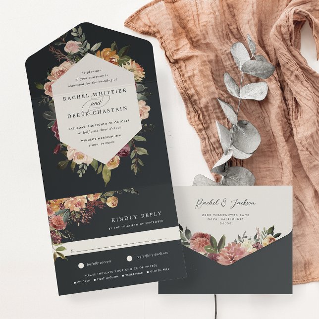 Casamento Floral Rustic Bloom Watercolor (Criador carregado)