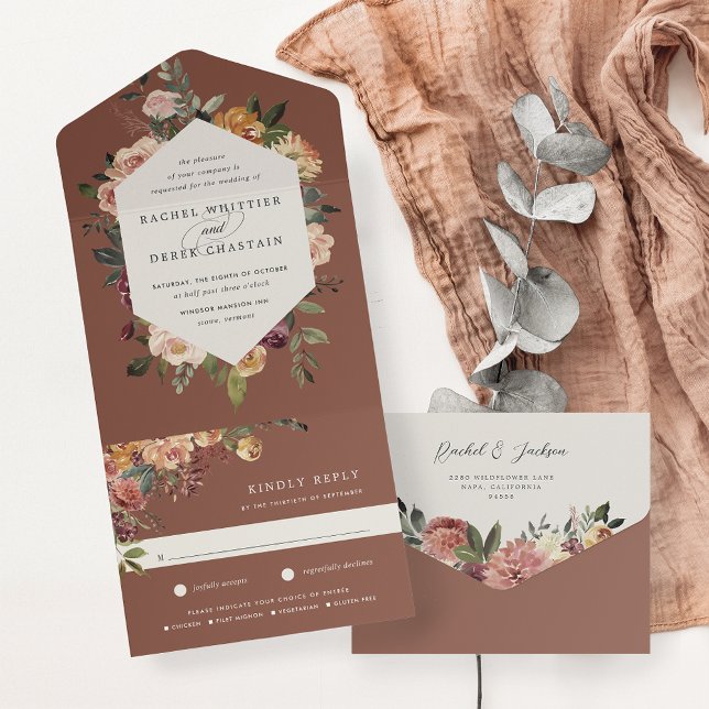 Casamento Floral Rustic Bloom Watercolor (Criador carregado)