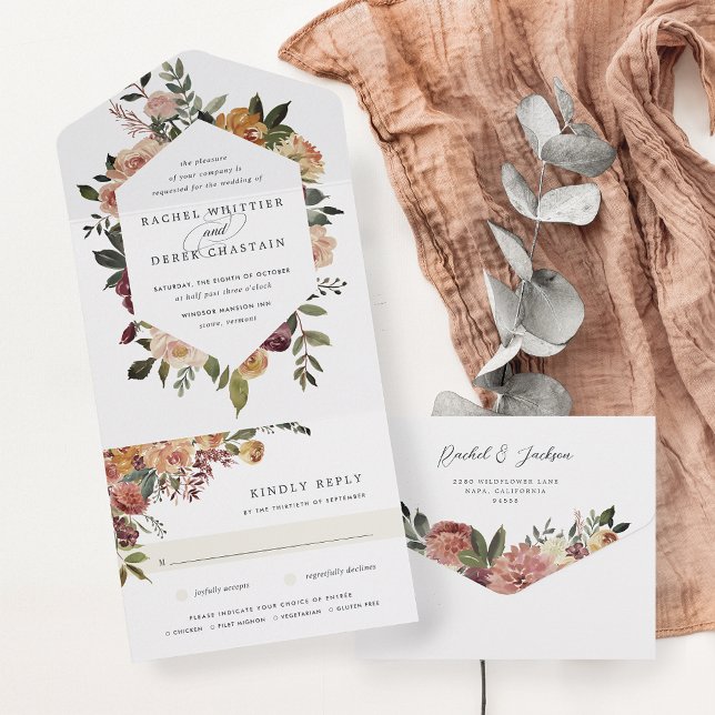 Casamento Floral Rustic Bloom Watercolor (Criador carregado)
