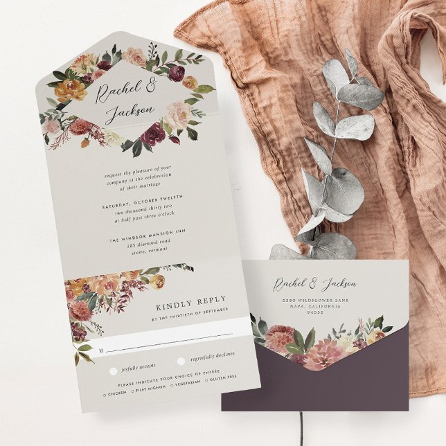 Casamento Floral Rustic Bloom Watercolor (Criador carregado)