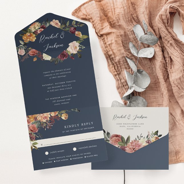 Casamento Floral Rustic Bloom Watercolor (Criador carregado)