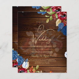 Casamento Floral Rustic Burgundy Blue