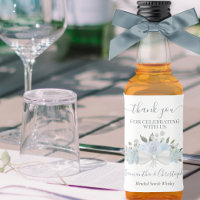 Casamento Floral Rustic Dusty Azul Obrigado Mini