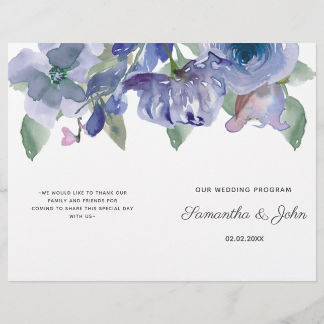Casamento Floral Rustic Dusty Blue (Frente)