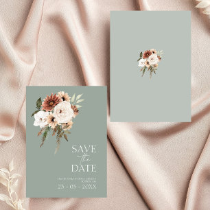 Casamento Floral Rustic Green Peach Salve a Data