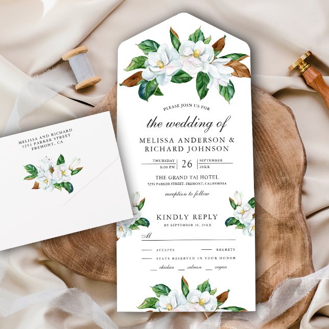 Casamento Floral Rustic White Magnolia (Criador carregado)