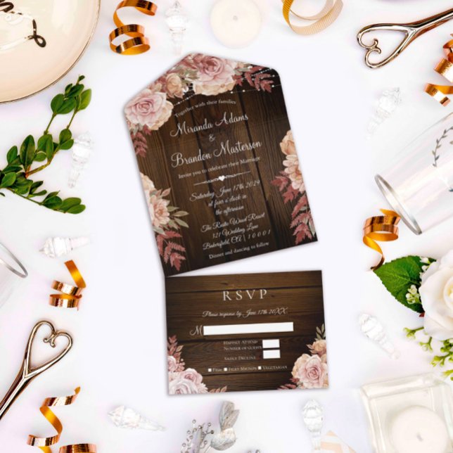 Casamento Floral Rustic Wood and String Lights (Criador carregado)