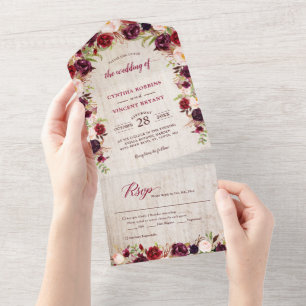 Casamento Floral Rustic Wood Marsala (Não é necess