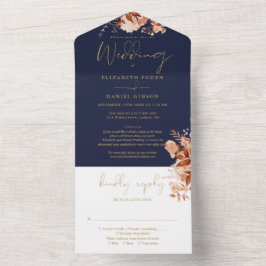 Casamento Floral Rústico Azul Marinho e Detalhes D