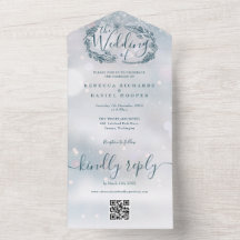 Casamento Floral Rústico de Floco de Neve de Códig