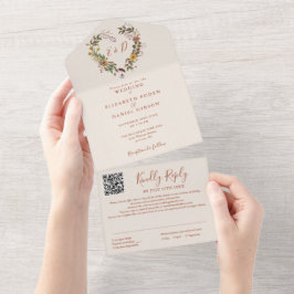 Casamento Floral Rústico de Outono Código QR