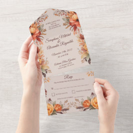 Casamento Floral Rústico em Aquarela de Outono