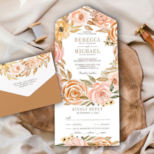 Casamento Floral Rústico Outonal Terroso de Outono (Criador carregado)