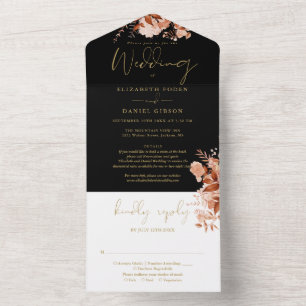 Casamento Floral Rústico Preto E Dourado Detalhes 