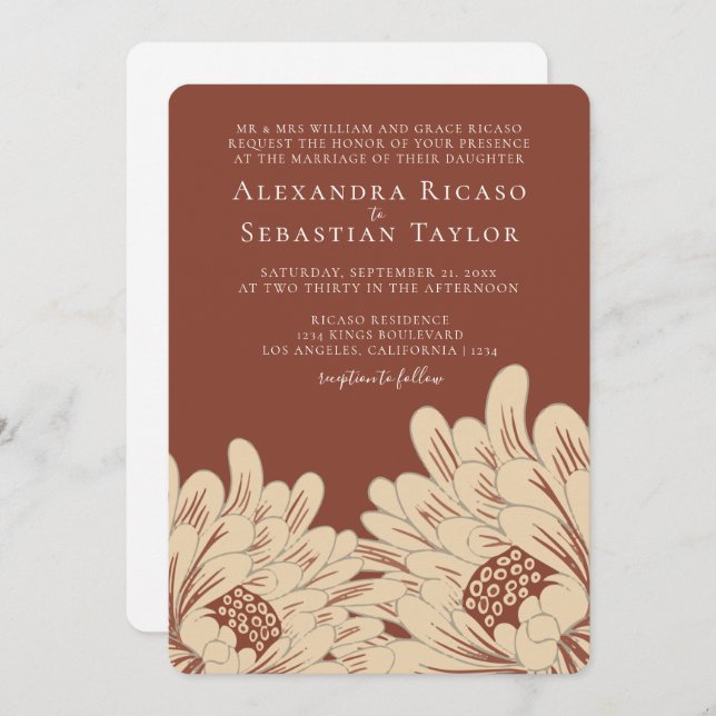 Casamento Floral Simples Elegante (Frente/Verso)