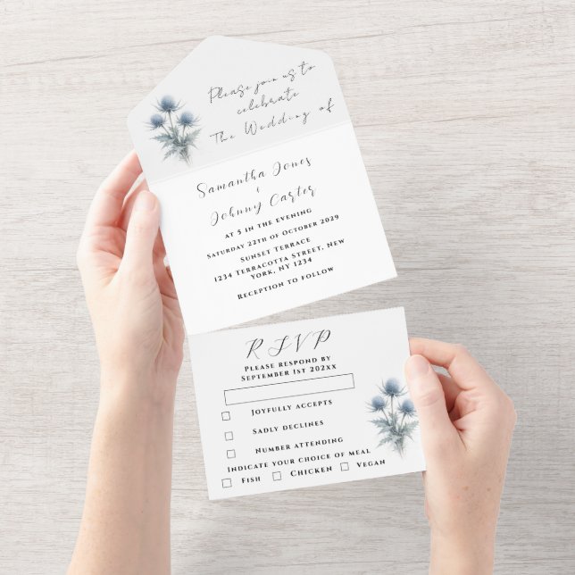 Casamento Floral Simples Escocês Blue Thistle (Tearaway)