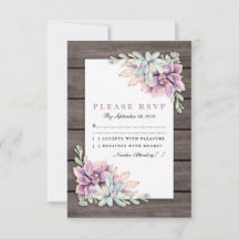 Casamento Floral Suculento País Rústico RSVP