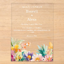 Casamento Floral Tropical Elegante em Aquarela