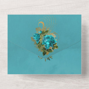 Casamento Floral Turquesa e Dourado