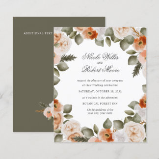 Casamento floral verde MOSS de marfim de laranja q