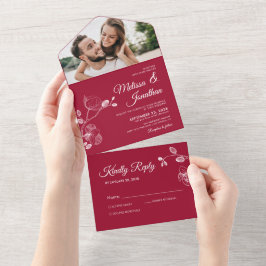 Casamento floral vermelho de orquídeas elegantes