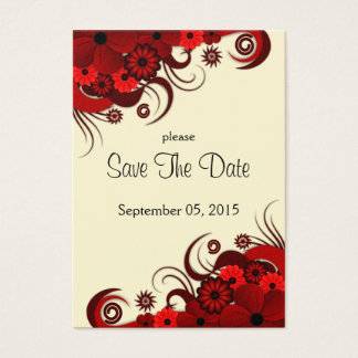 Casamento Floral Vermelho e Branco Salvar Cartões