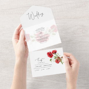 Casamento Floral Vermelho Simples de Inverno