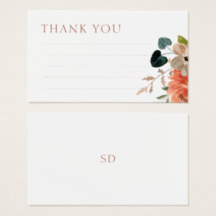 Casamento Floral Vinculado Obrigado Nota Cartão De
