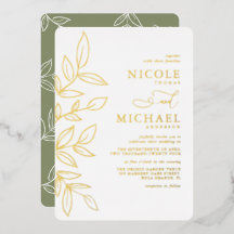 Casamento Folha de Ouro Minimalista Salvia Elegant