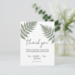 Casamento Forest Green Ferns Agradecimento 