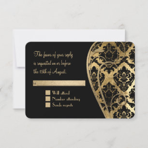 Casamento Formal de Leaf Dourado RSVP