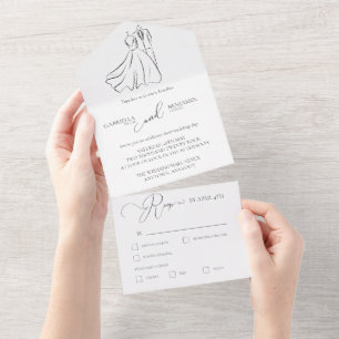 Casamento Formal Minimalista Preto Branco Script
