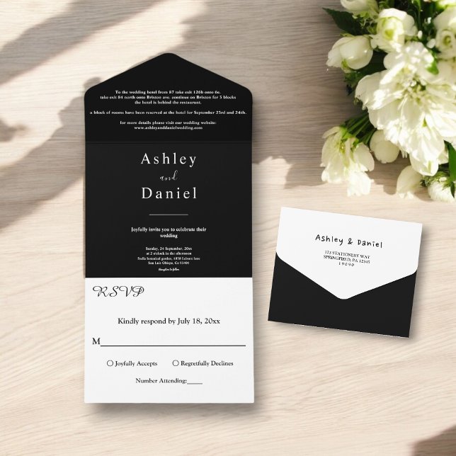 Casamento Formal Mínimo De Chic Black E White (Criador carregado)