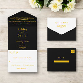 Casamento Formal Mínimo De Preto Chic E Clássico D